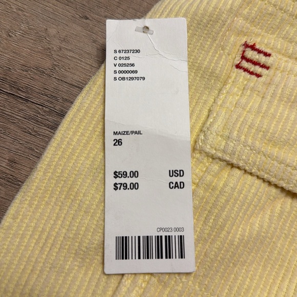 Size 26 Yellow Urban Outfitters Cut Off Jean Shorts - Picture 5 of 5